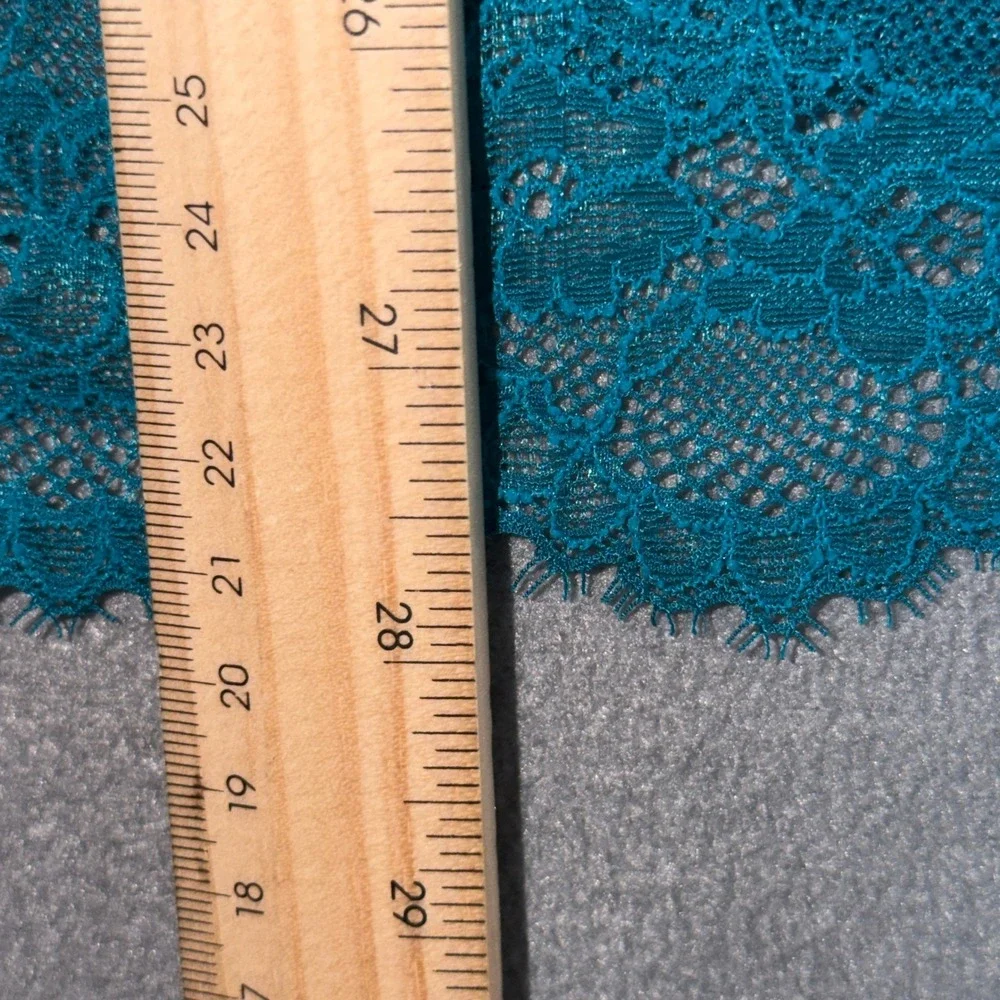 La Senza Medium Teal Satin Babydoll Slip Y2K 90s Romantic Coquette Boudoir Vamp